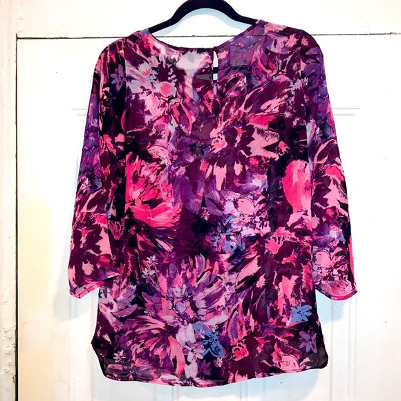 Abstract Floral Print Blouse - Picture 2 of 2